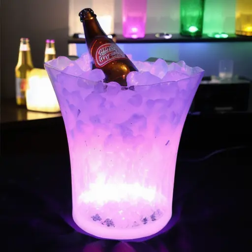 विविध रंग बदलते वाटरप्रूफ शैंपेन रेट्रो वाइन पेय बीयर पेय आइस बकेट बैटरी संचालित बर्फ बाल्टी