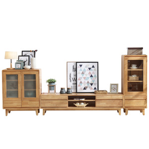 Nordic Solid Wood Tv Cabinet 1.5m Minimalist Modern Living Room Media Stand Natural Wood Color Cf-06 - Product Image 3