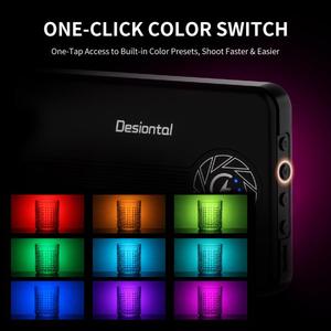 Desionti Real-X3 スリムRGBポケットLEDビデオライト 2500K-9000K ポータブルフィルライト ライブストリーミング、Vlog撮影、写真撮影用 - Product Image 6