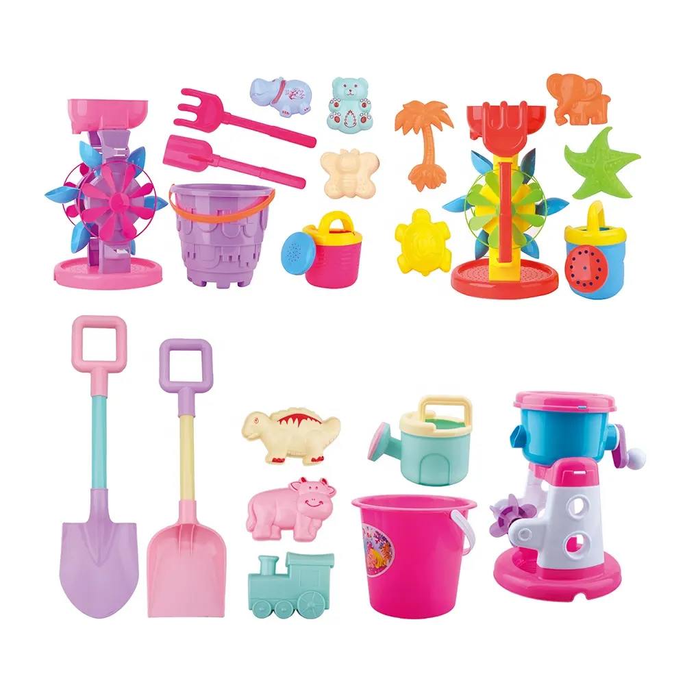 Summer Funny Outdoor Tool Shovel Bucket Hourglass Beach Toys Set For Kids