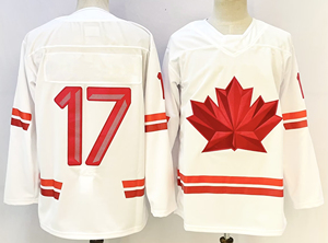 Op maat gemaakte hoogwaardige 2026 heren Canada Nationaal Team stijl ijshockeytrui volledig geborduurd vocht afvoerend polyester uniform - Product Image 3