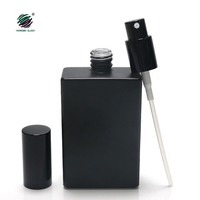 Bouteilles de parfum en verre, 30ml 50ml 100ml eau de cologne noir blanc rouge vaporisateur plat rectangle épais carré bouteilles décoratives