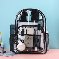Sac à dos transparent en PVC robuste, personnalisé avec logo, pour l'extérieur, l'été, l'école, vente en gros