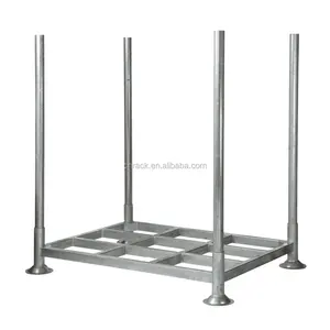 ซ้อนพาเลท heavy duty stack rack ชุบสังกะสีสำหรับกลางแจ้งแบบพกพา