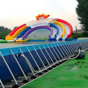 Tobogán Acuático Inflable de Grado Comercial Hualong con Temática de <span class=keywords><strong>Bob</strong></span> <span class=keywords><strong>Esponja</strong></span>, con Piscina, Rayas Rosas y Blancas, para Niños, <span class=keywords><strong>Parque</strong></span> Acuático de Verano - Product Image 4