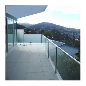 ราวบันไดอลูมิเนียมพร้อมตัวป้องกันกระจกราวโลหะไร้กรอบเพื่อความปลอดภัยสำหรับบันไดสระว่ายน้ำระเบียงอพาร์ทเมนต์พร้อมกระจก - Product Image 2