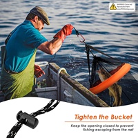 Panier de pêche pliable en nylon enduit de PE, durable, anti-corrosion, portable, pour l'eau douce et l'eau salée