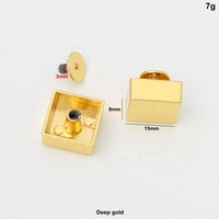 Nolvo Deep Gold Logo Metal Square Bag Feet Stud Diy Bag Bottom Rivets D Rings With Screw Fitting Studs Decorative Nail for Bag