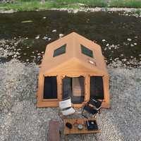 Tente Gonflable en Coton de 9 Mètres Carrés, Grande, Anti-UV, Imperméable, pour Camping Quatre Saisons, Montage Rapide et Automatique, Portable - Vente en Gros
