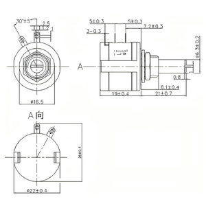 โพเทนชิโอมิเตอร์แบบมัลติเทิร์น BONENS WX3540S 2W 22x30 มม. -55~125 1K 2K2 4K7 502 10K 100K - Product Image 6