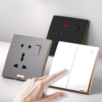 Interruptores de Pared para PC de Diseño Ultrafino, Estándar Británico, 13A, 3 Pines, 1 Grupo, Clasificación IP21, Certificación CCC CE, Fácil Instalación