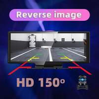 Écran portable de 10,26 pouces, caméra embarquée 4K, CarPlay sans fil, Android Auto, navigation GPS, Bluetooth, écran multimédia pour véhicule 12V