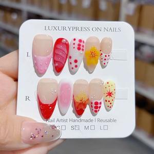 आपूर्तिकर्ता प्रत्यक्ष आपूर्ति थोक उच्च गुणवत्ता 10 पीसी ऐक्रेलिक फ्रैंच 3 डी नक्काशीदार तीन आयामी डिजाइन कस्टम झूठे नाखून - Product Image 2