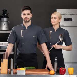 Personalizado Hotel Restaurante Café bar Negro Francés Personal Mujer Uniforme De Chef Cocina Uniforme Ropa De Cocina Chef Abrigo - Product Image 6