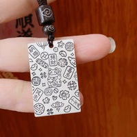 Collier pendentif Taiyin Ping An avec mots porte-bonheur pour la sécurité et le bien-être, style rétro chinois, en corde tressée, vente en gros