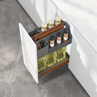 ARTSTEEL Panier à épices coulissant moderne en aluminium écologique à 2 niveaux, organisateur de condiments pour armoire de cuisine