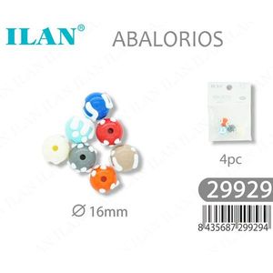 Perline in PVC Stampate Ilan da 16mm, Set da 4 Pezzi per Creazione di Gioielli e Artigianato - Product Image 3