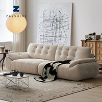 Canapé modulaire de salon Zayshine, style nordique moderne, tissu en velours de luxe, 3 places, appartement, villa, canapé de sol en forme de I, détente