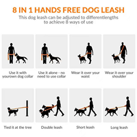 NOVIPET Laisse pour chien mains libres étanche en PVC, couleur dégradée, crochet en alliage de zinc, boucle en plastique réglable, sangle enduite