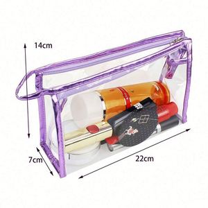 Pochette de maquillage transparente en PVC imperméable avec fermeture éclair, personnalisable avec logo, organiseur de cosmétiques, trousse de toilette, ensemble de voyage - Product Image 2