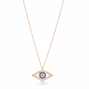 Nueva moda ojo turco diseño zafiro con piedra de circón turco al por mayor hecho a mano 925 joyería de plata esterlina - Product Image 2