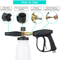 Connecteur rapide en laiton pour nettoyeur haute pression, canon à mousse réglable, pulvérisateur de shampoing pour lavage de voiture, raccord rapide 1/4
