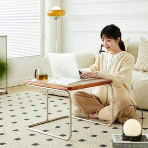 Coffee <b>Table</b> Wood Top Stainless Steel Frame Minimalist Modern Living Room Small Apartment Use - Product Image 1