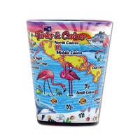 Logo personnalisé drapeau design bikini buste lunettes à liqueur souvenir touristique aruba verre à liqueur
