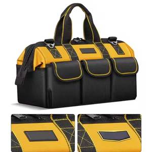 Sac à outils tactique portable noir de grande taille, à fond rigide, pour travaux techniques, fabrication de sacs à outils robustes avec outils pour l'ingénierie - Product Image 2
