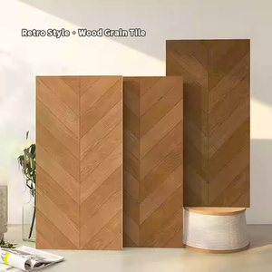 Carreaux en céramique ACCENTS de style européen, résistants aux acides, faciles à nettoyer, aspect bois rustique, pour chambre, villa, salle à manger - Product Image 1