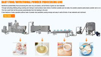 Ligne de production de céréales pour bébés, Grain, riz, poudre, aliments pour bébés, bébés