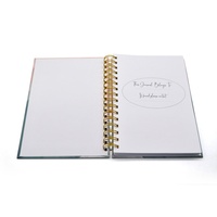 Agenda journalier, hebdomadaire et mensuel avec reliure spirale dorée, couverture rigide, impression personnalisée