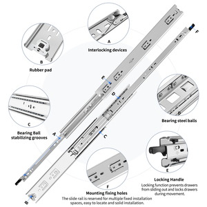 Glissières de <span class=keywords><strong>tiroir</strong></span> robustes AOLISHENG <span class=keywords><strong>à</strong></span> extension complète avec roulement <span class=keywords><strong>à</strong></span> billes pour stockage industriel, cuisine, camping-car, salle de sport, extérieur, salle <span class=keywords><strong>à</strong></span> manger, 68 kg - Product Image 2