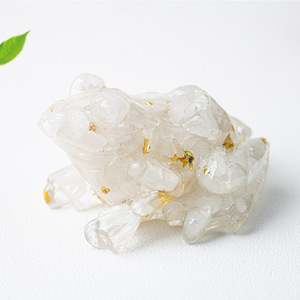 Cella di cristallo naturale di ghiaia carino piccolo pesce rana per la decorazione del serbatoio epossidico decorazione di rane Desktop ornamenti auto interni altri oggetti di cristallo - Product Image 6