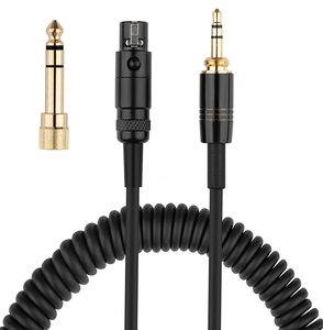 Cavo audio a spirale di ricambio placcato oro con schermatura a treccia per AKG K701 da 3,5 mm a <span class=keywords><strong>XLR</strong></span> e adattatore da 6,35 mm - Product Image 1