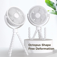 Ventilateur portable pour poussette, fonctionnant sur USB ou batterie rechargeable, avec 3 vitesses et rotation à 360° ° Siège auto de voyage rotatif et rafraîchissant pour bébé
