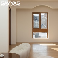 Fenêtre en bois recouvert d'aluminium moderne SAYYAS avec triple vitrage à faible émissivité, haute performance d'étanchéité et revêtement extérieur durable en poudre