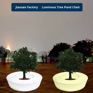 Chaises d'attente de loisirs en plastique vert <span class=keywords><strong>pour</strong></span> l'extérieur Arbre lumineux <span class=keywords><strong>Piscine</strong></span> Centres commerciaux Jardin Scenic Spots Fleur <span class=keywords><strong>Piscine</strong></span> Tabourets - Product Image 2