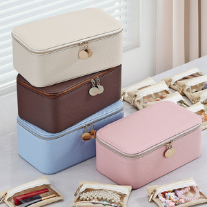 Estuche de Almacenamiento de Joyas de Cuero PU Impermeable con Cierre, Organizador con Logotipo Personalizado y Bolsa Interior para Anillos, Colgantes y Collares - Product Image 6