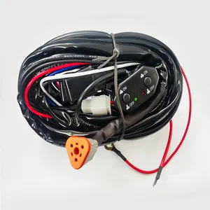 Arnés de cableado de luces todoterreno personalizado, interruptor de roca de 12V 40A, fusible de relé, arnés de cableado de nailon, 2023