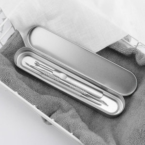 Stainless Steel Nail Remover 3-Piece Set Silver Double Headed Cuticle Tool Portable Manicure Pedicure Kit - Product Image 1