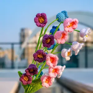 Crochet Flowers Handmade Woolen Eternal Flower Knitting Flower Lily of the Vally