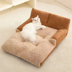 Lit pour animaux de compagnie en forme de rectangle doux et moelleux avec une zone de <span class=keywords><strong>repos</strong></span> supplémentaire pour les petits et grands chiens et chats - Product Image 4