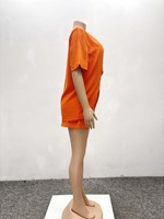Ensemble de plage deux pièces uni pour femme, haut à manches courtes et col en V et short taille haute, grandes tailles S-2XL