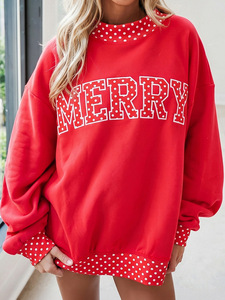 Sweat-shirt oversize à col montant pour femme, en tissu épais, avec patchwork personnalisé à carreaux vichy, style streetwear décontracté et universitaire - Product Image 4