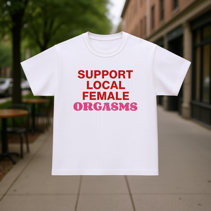 Camiseta Unisex de Cuello Redondo y Manga Corta con Estampado 'Apoya los Orgasmos Femeninos Locales', Ropa Promocional - Product Image 4