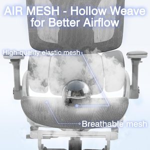 <span class=keywords><strong>Silla</strong></span> de Oficina Ergonómica Moderna con <span class=keywords><strong>Reposacabezas</strong></span> Ajustable y Soporte Lumbar, con Reposabrazos, para Juegos y Oficina, Diseño Realista y Natural - Product Image 6