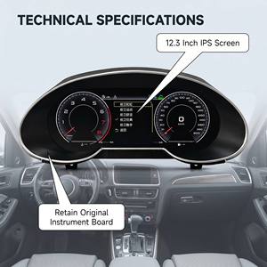Nouvel ensemble d'instruments numériques premium de 12,3 pouces pour <span class=keywords><strong>Audi</strong></span> <span class=keywords><strong>Q5</strong></span> 2010-2017, tableau de bord LCD, compteur de vitesse, boîte de rétrofit pour cockpit virtuel - Product Image 5