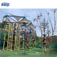 Cours de défi de parcours de cordes aériennes de système d'assurage continu pour le parc d'aventure d'intérieur et extérieur d'arbre