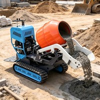 Neuer kostenloser Versand Mini-Raupendumper mit Diesel-/Benzinmotor, 13,5 PS, tragbarer 100° kippbarer Transporter/Muldenkipper